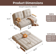 Convertible Chair Bed - 5-in-1 Sleeper Sofa with Storage & Solid Wood Frame