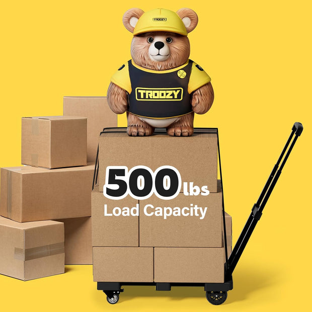 Folding Hand Truck - 6-Wheel Heavy Duty Dolly Cart with Brakes 🚛✨