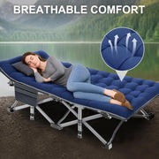 Heavy Duty Folding Camping Cot with Mattress - 800lb Capacity 🏕️✨