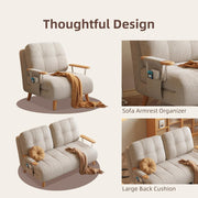 Convertible Chair Bed - 5-in-1 Sleeper Sofa with Storage & Solid Wood Frame