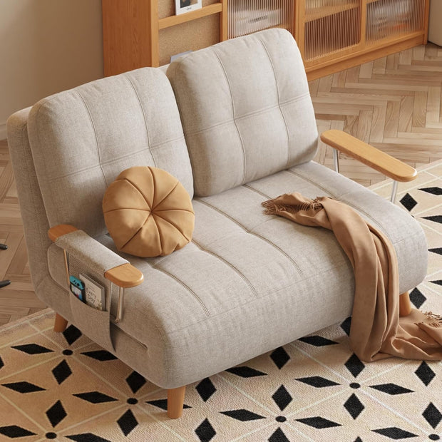 Convertible Chair Bed - 5-in-1 Sleeper Sofa with Storage & Solid Wood Frame