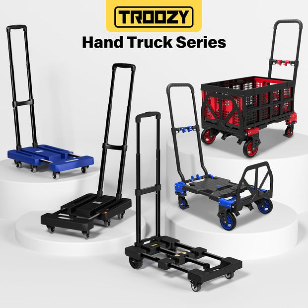 Folding Hand Truck - 6-Wheel Heavy Duty Dolly Cart with Brakes 🚛✨