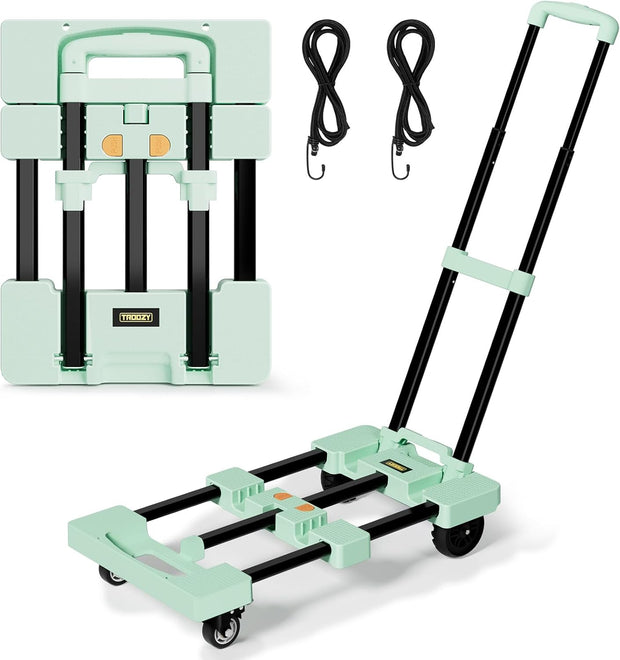 Folding Hand Truck - 6-Wheel Heavy Duty Dolly Cart with Brakes 🚛✨