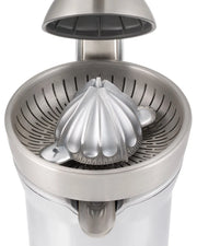 Automatic Electric Citrus Press - Silver Stainless Steel Juicer for Whole Fruits