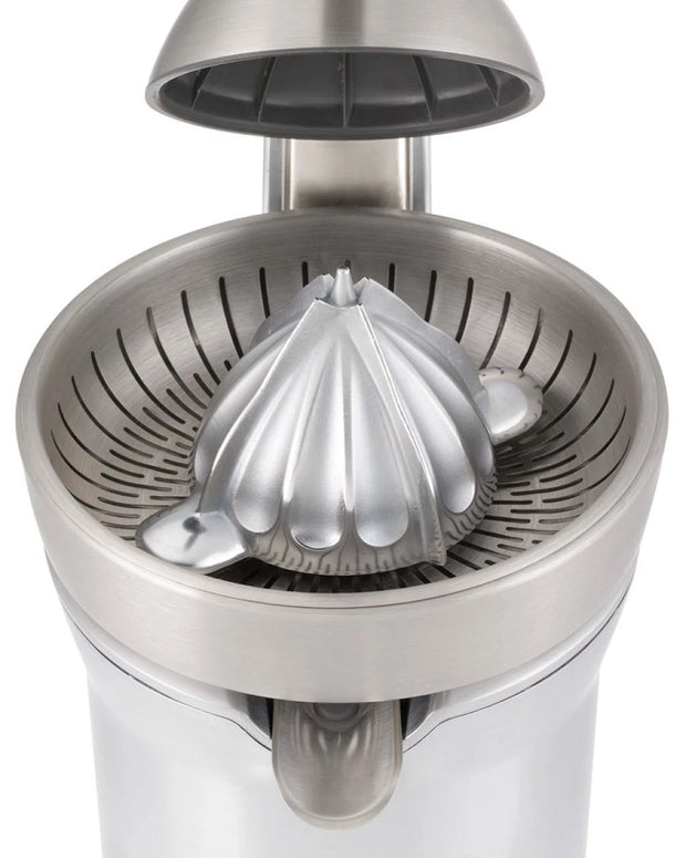 Automatic Electric Citrus Press - Silver Stainless Steel Juicer for Whole Fruits
