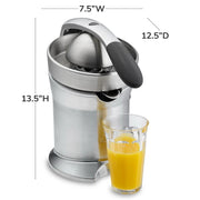 Automatic Electric Citrus Press - Silver Stainless Steel Juicer for Whole Fruits