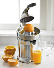 Automatic Electric Citrus Press - Silver Stainless Steel Juicer for Whole Fruits