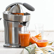 Automatic Electric Citrus Press - Silver Stainless Steel Juicer for Whole Fruits